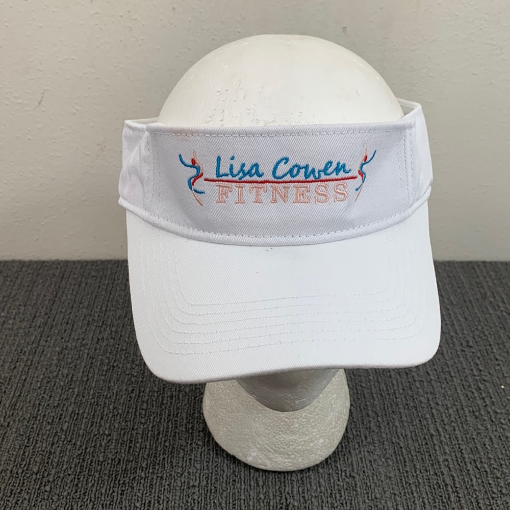 Lisa Cowen Fitness Visor Womens Adjustable White Strapback Cap Big Accessories